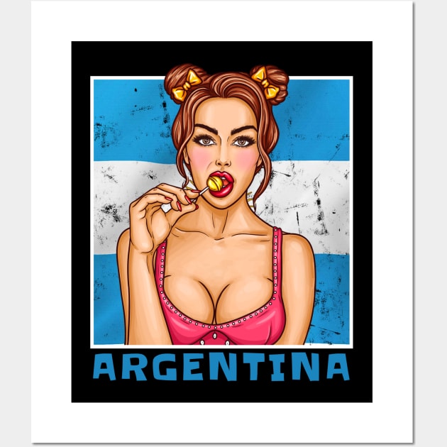 Proud Argentina Flag, Argentina gift heritage, Argentinian girl Boy Friend Wall Art by JayD World